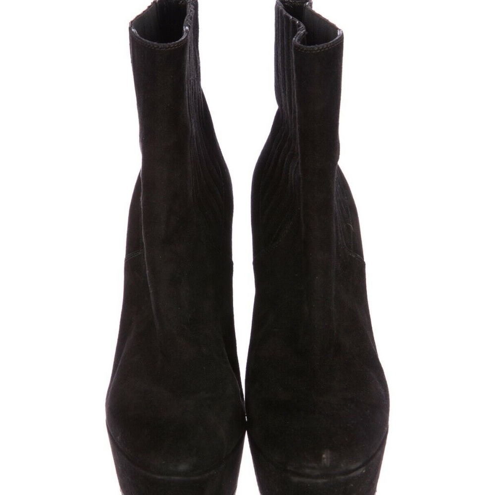 Gianvito Rossi Wedge Platform Black Suede Boots 10